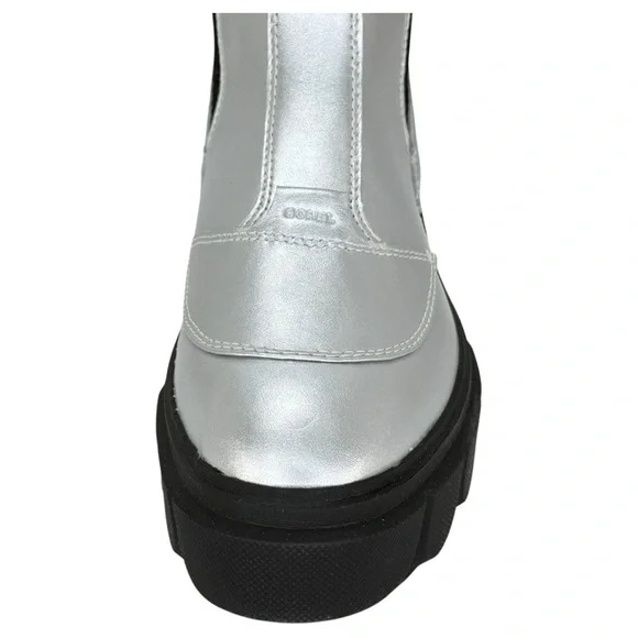 Sorel Caribou X Silver Leather Waterproof Womens Chelsea Boots Size 8M - Picture 7 of 14